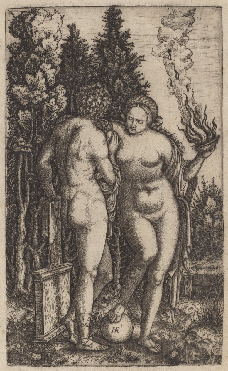 Homme et Femme avec une Balle - Marcantonio Raimondi possibly after Francesco Francia