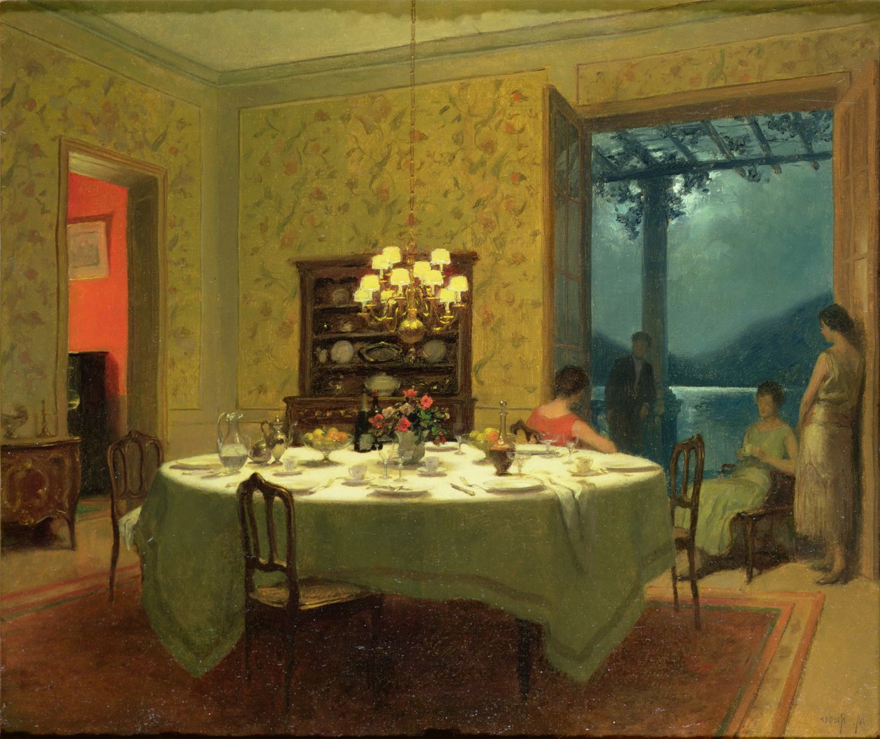 Intérieur avec table à thé - Marcel Rieder