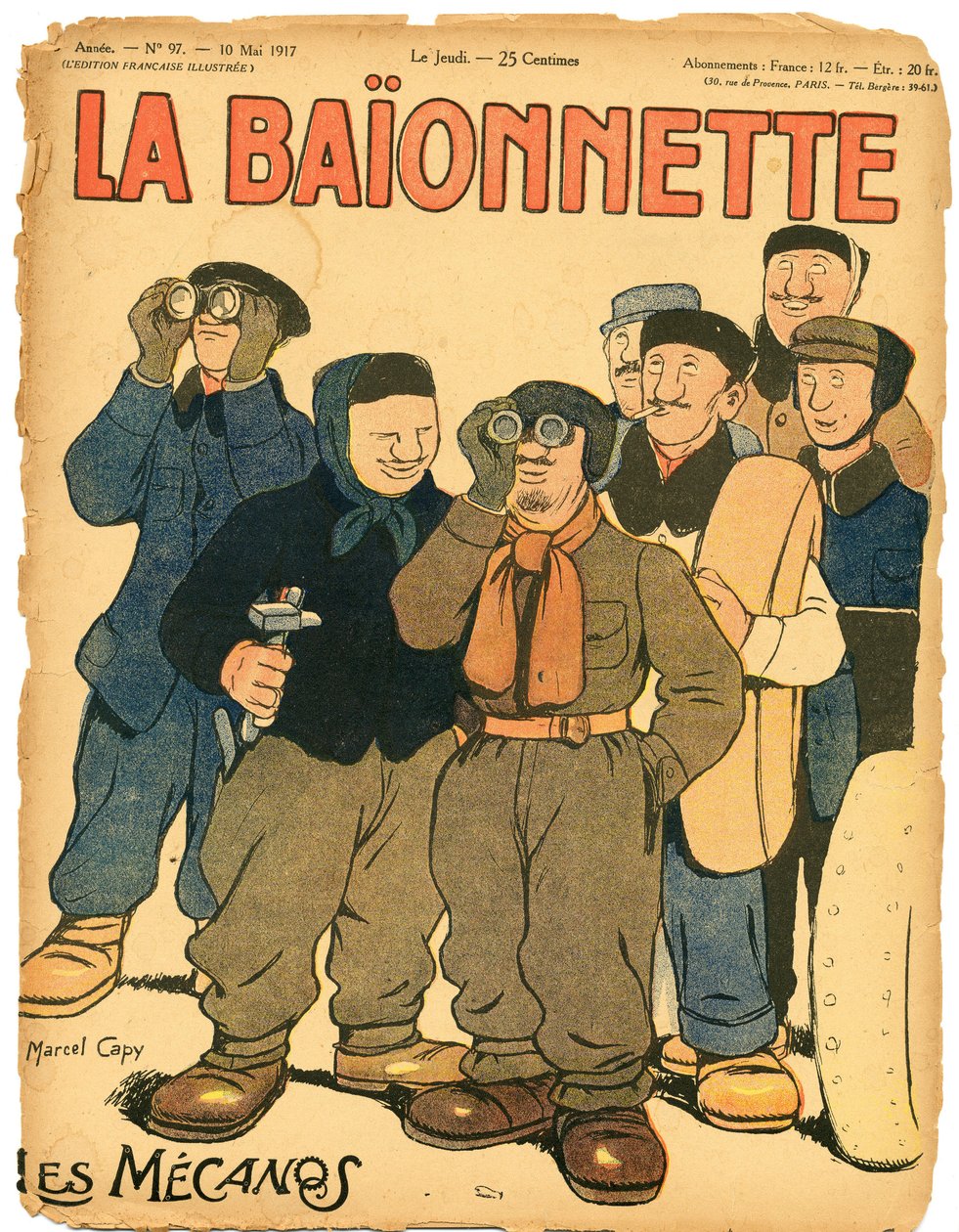 Couverture de "La Baïonnette", Satirique en Couleurs - Marcel Amable O.L. Capy