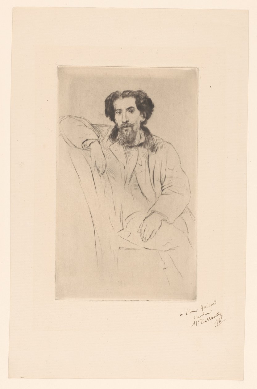 Portrait de Henri Charles Guérard - Marcellin Gilbert Desboutin (signed by artist)