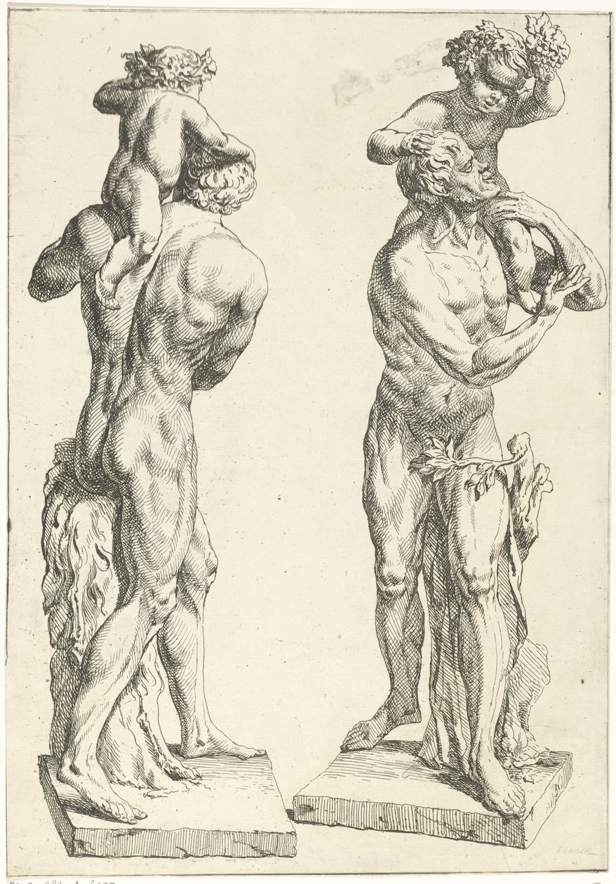 Silenus avec le jeune Bacchus - Marcellus Laroon (I)