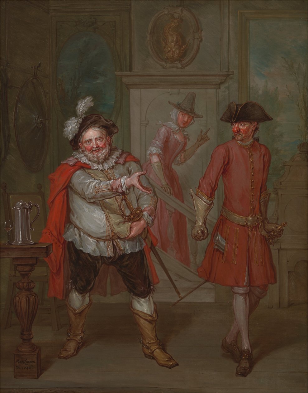 Scène de la pièce "Henry IV, partie I" de Shakespeare - Marcellus Laroon the Younger