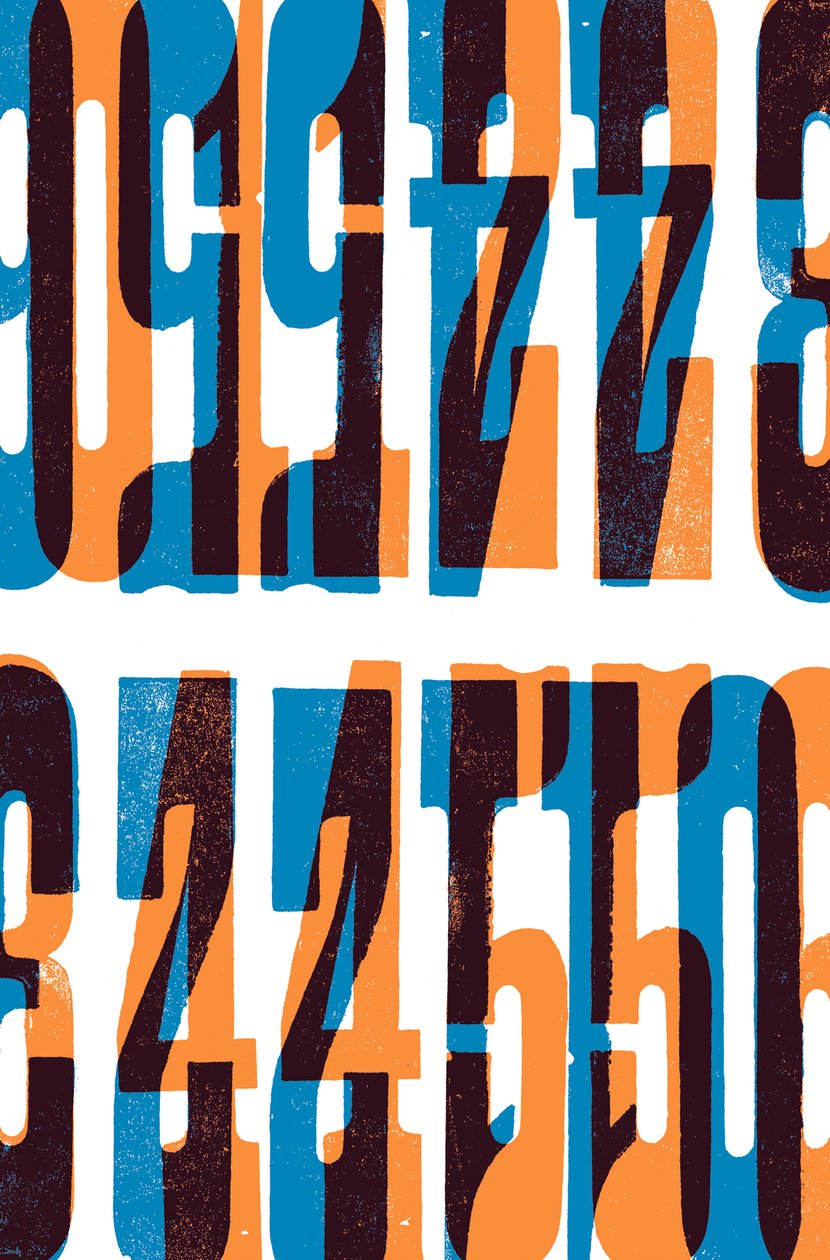 Numbers, 2014 (impression typographique sur bois) - Marco Campedelli