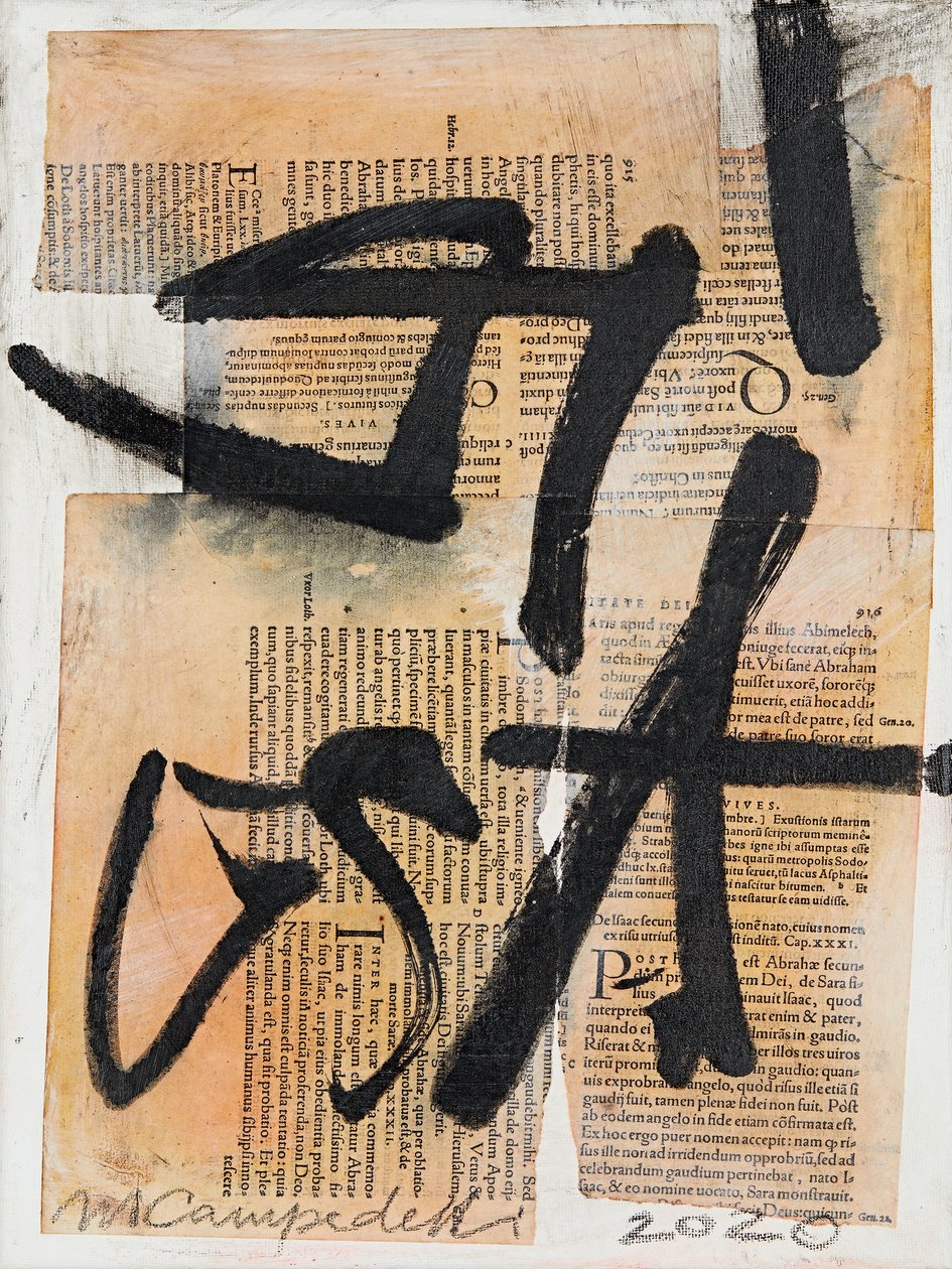 Texto #17, 2020 (collage, techniques mixtes sur toile) - Marco Campedelli