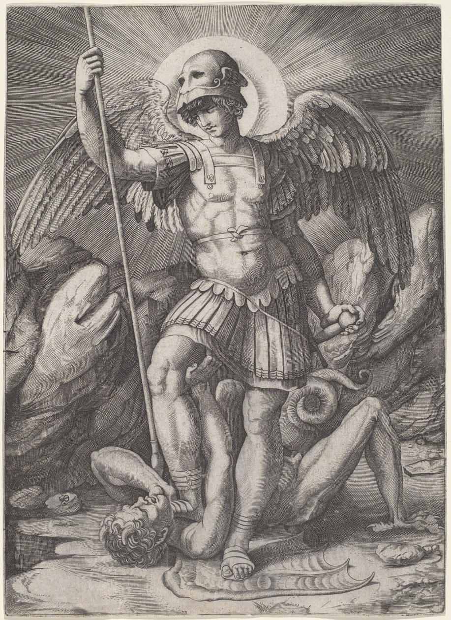 Saint Michel - Marco Dente after Raphael