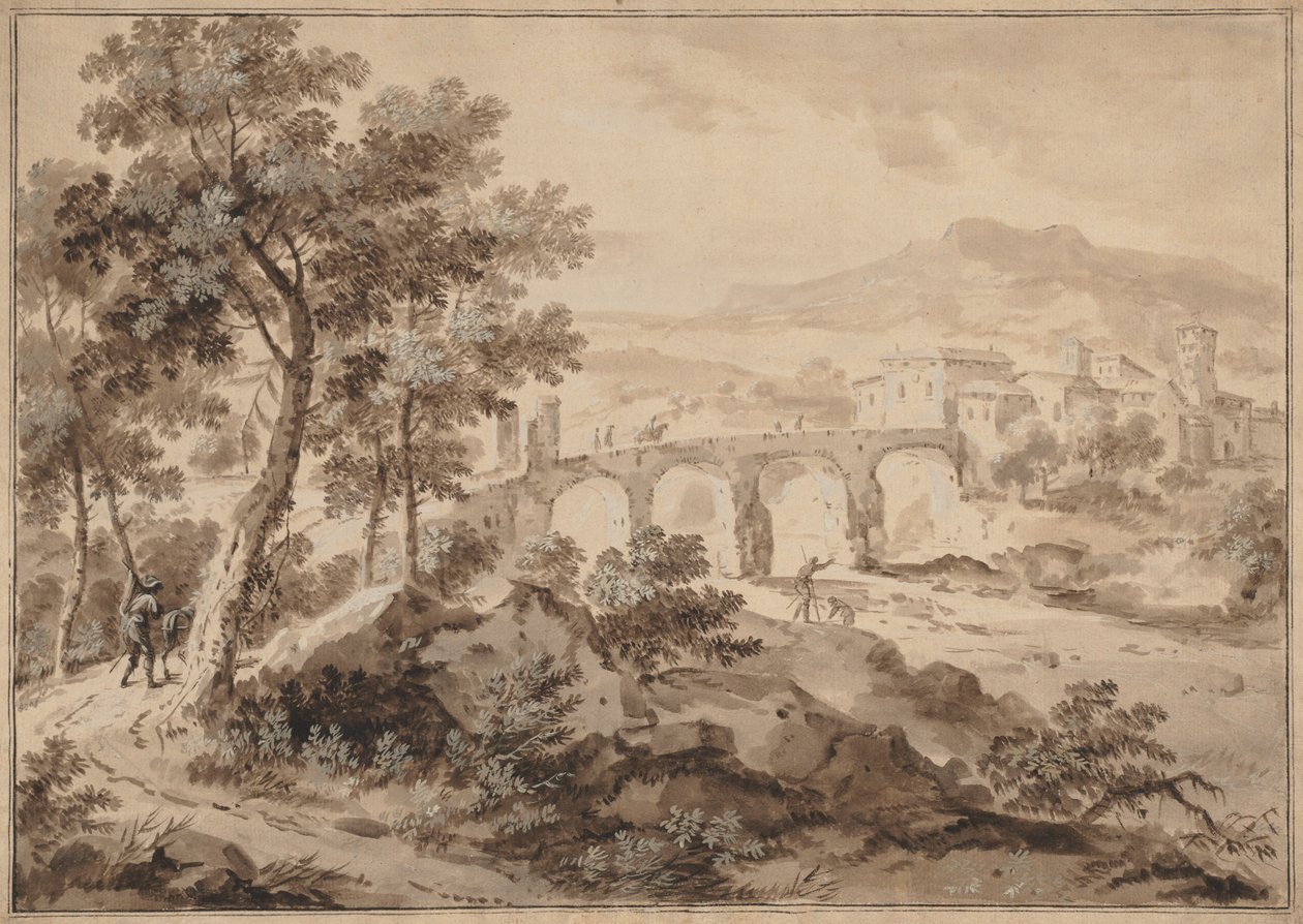 Paysage avec pont - Marco Ricci