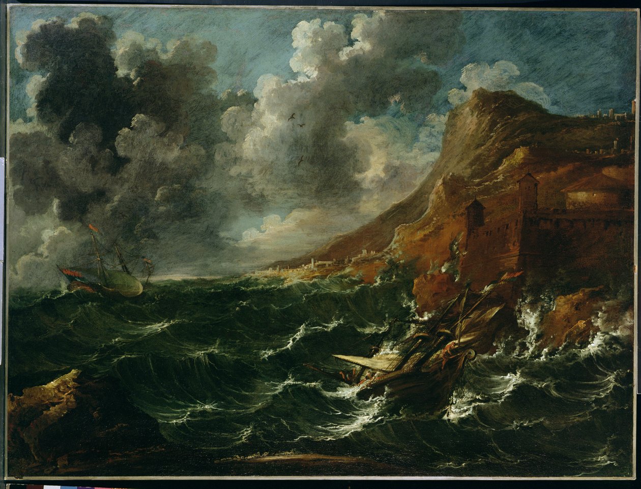 Navires dans une tempête, vers 1705-08 - Marco Ricci