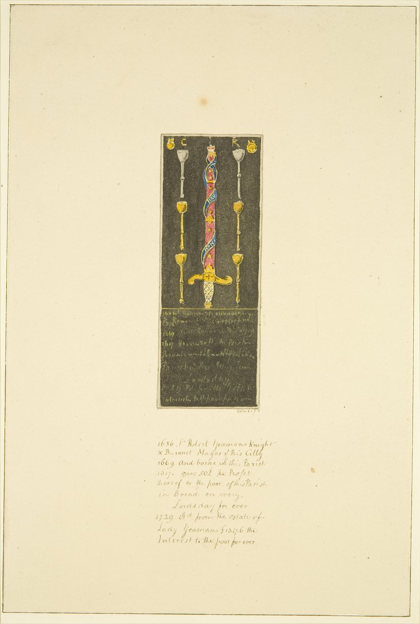Panneau autrefois placé contre le mur nord de St Mary Redcliffe en commémoration du don de Sir Robert Yeomans à la paroisse - Marcus H. Homes