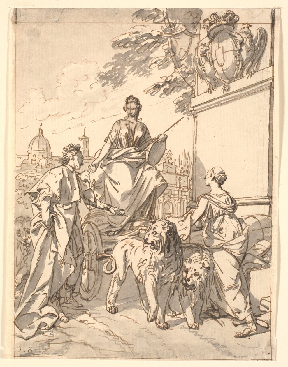 Feuille allégorique à l