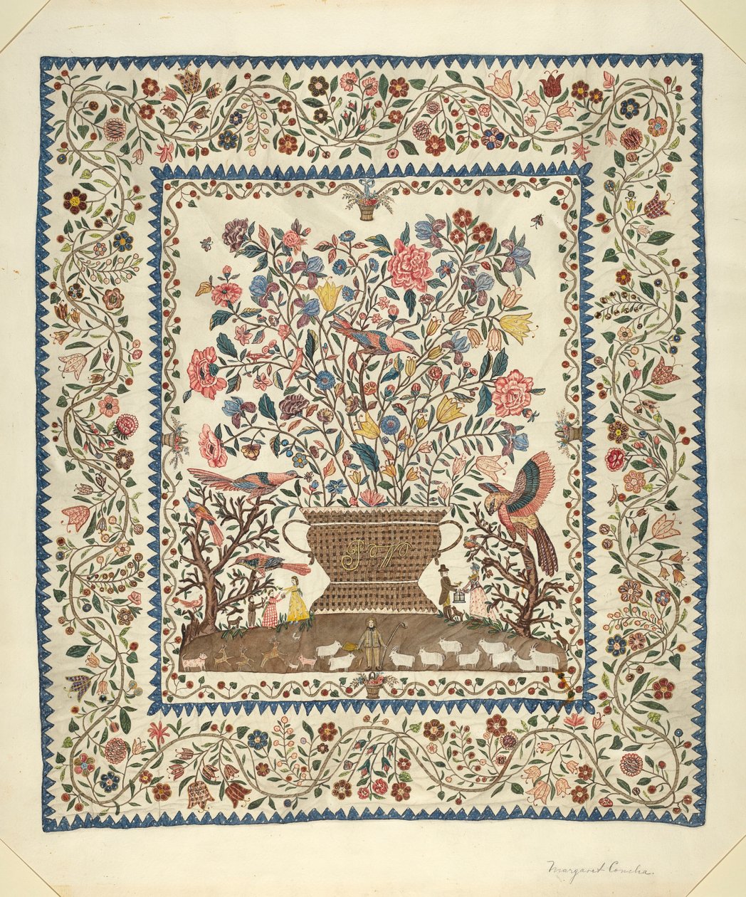 Applique et couvre-lit brodé - Margaret Concha