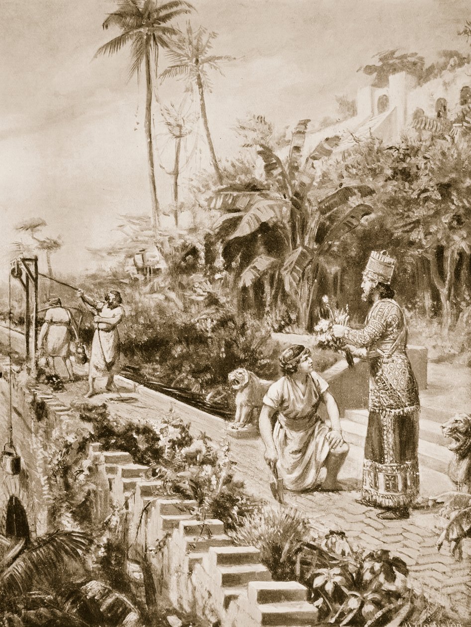 Les jardins suspendus de Babylone, illustration tirée de l