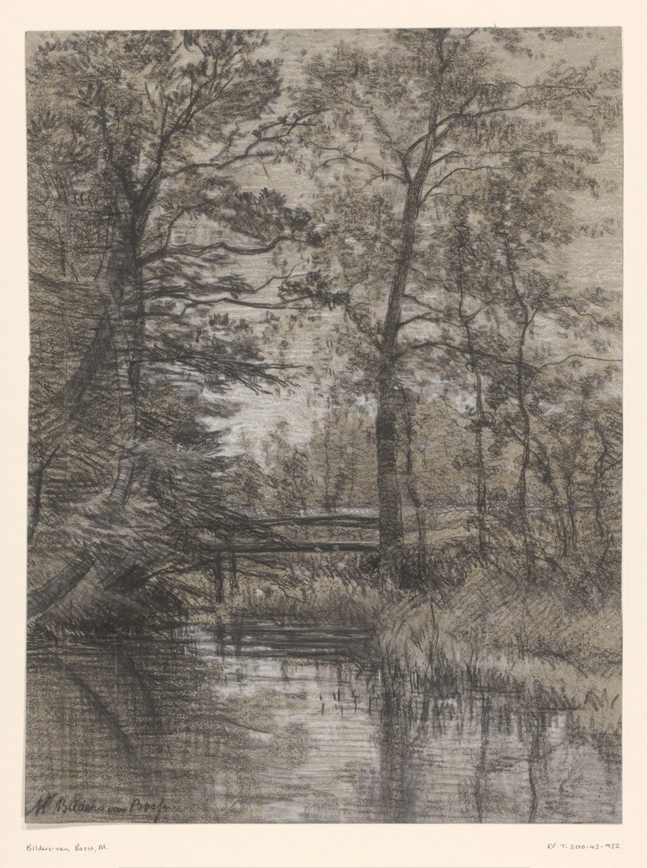Étang dans la forêt - Maria Bilders van Bosse (signed by artist)