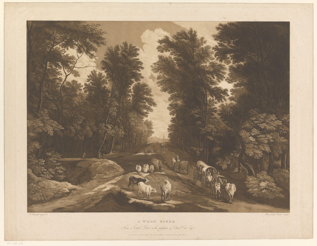 Paysage boisé avec un chemin et des voyageurs - Maria Catharina Prestel