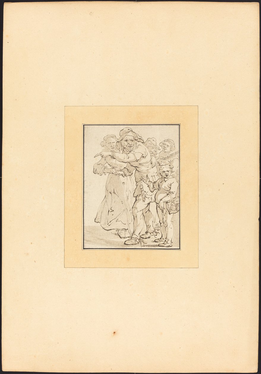 Vieil homme pointant vers la gauche - Maria Catharina Prestel after Adriaen Pietersz van de Venne