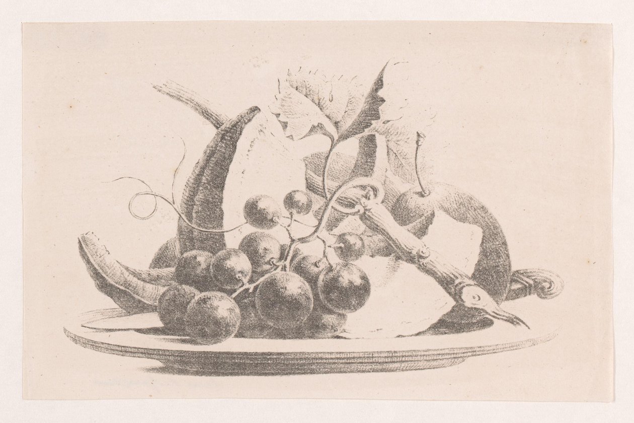Fruits sur une assiette - Maria Geertruida de Goeje Barbiers (attributed to)
