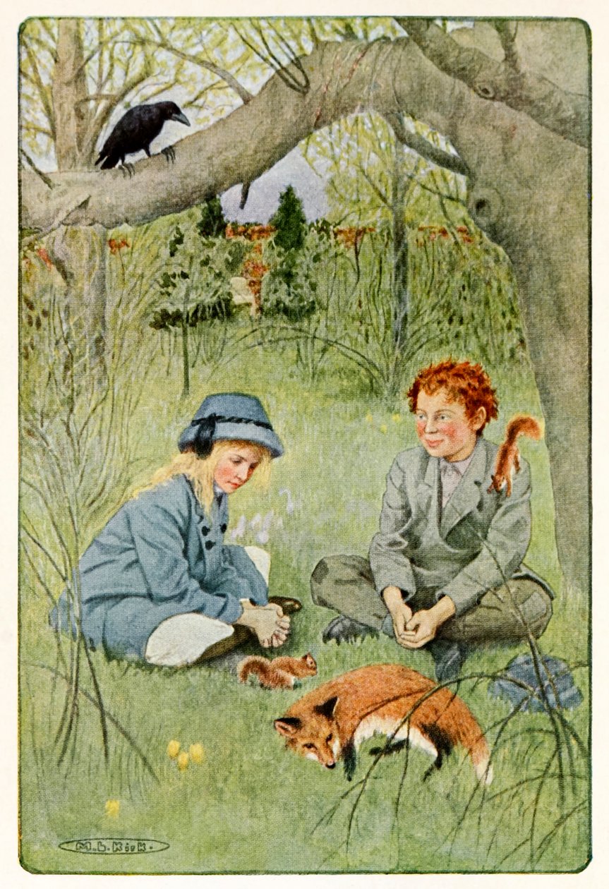 "It seemed scarcely bearable to leave such delightfulness" de The Secret Garden par Frances Hodgson Burnett (1849-1924) - Maria Louise Kirk