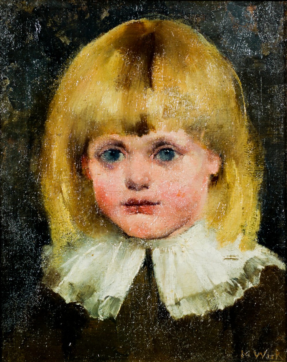 Tête de jeune fille (Hilja Tukiainen) ; peinture - Maria Wiik