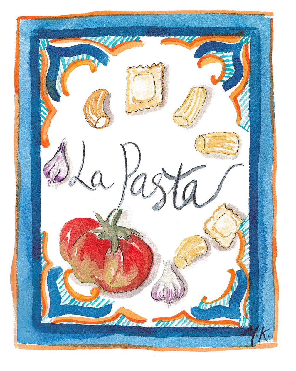 La Pasta, 2018 (aquarelle sur papier) - Marianna Kulukundis
