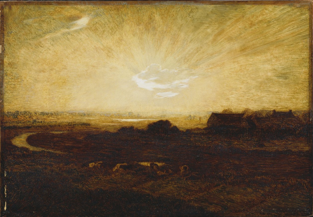 Paysage au coucher du soleil - Marie Auguste Emile Rene Menard
