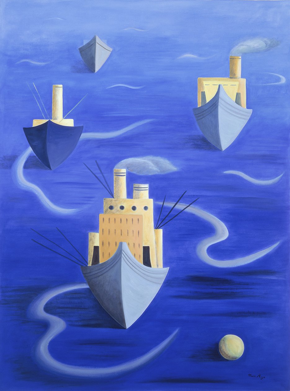 Bateaux dans le port, 1994 - Marie Hugo