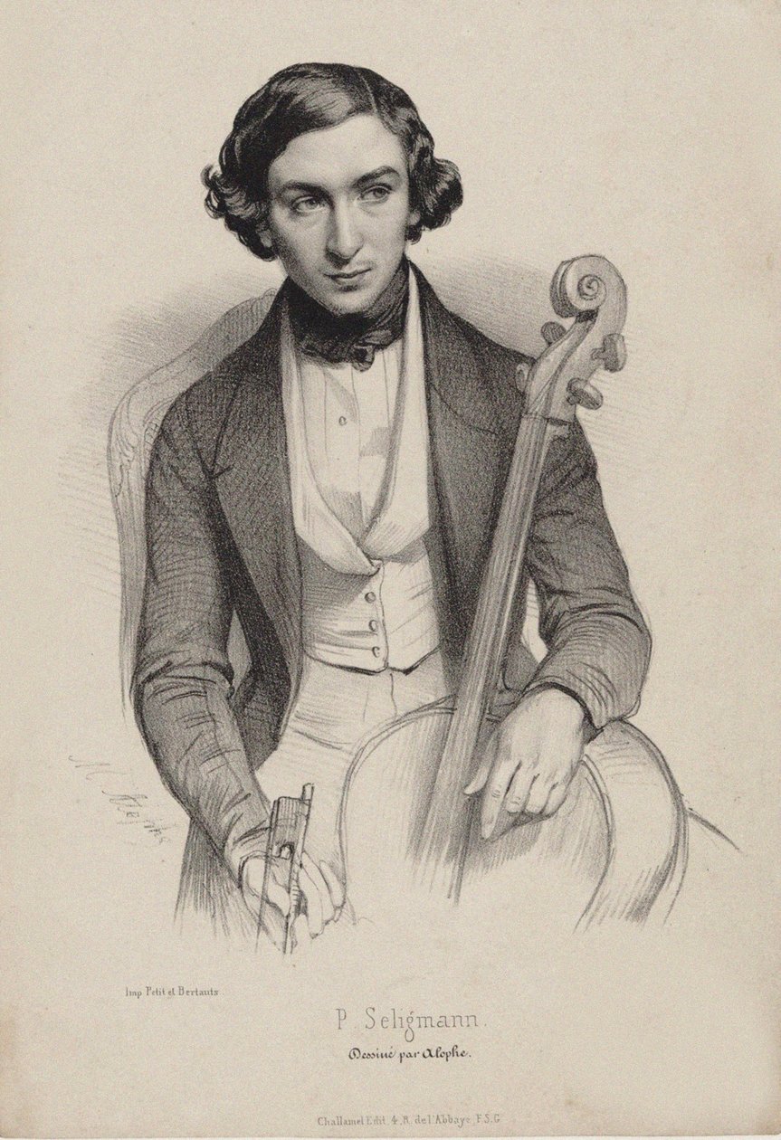 Portrait du violoncelliste et compositeur Hippolyte Prosper Seligmann 1817-1882, 1840 - Marie Alexandre Menut Alophe