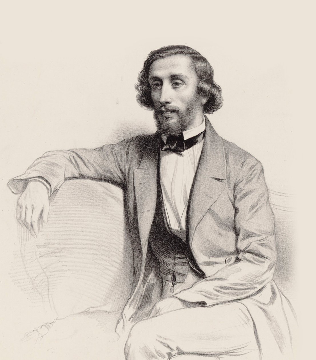 Portrait du pianiste et compositeur Julius Schulhoff 1825-1898, 1854 - Marie Alexandre Menut Alophe