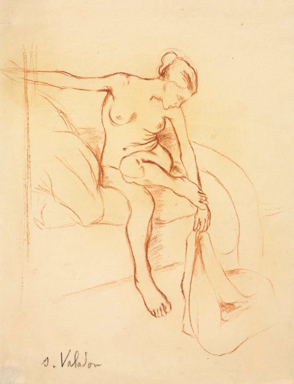Femme nue assise sur un lit - Marie Clementine (Suzanne) Valadon