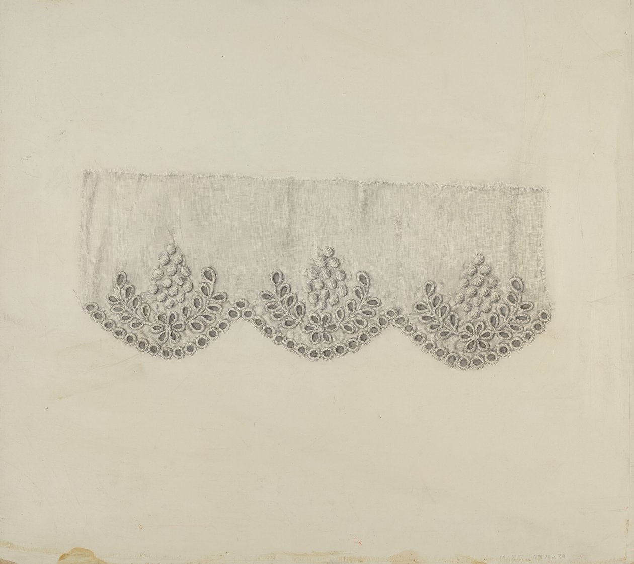 Bordure brodée, vers 1938 - Marie Famularo