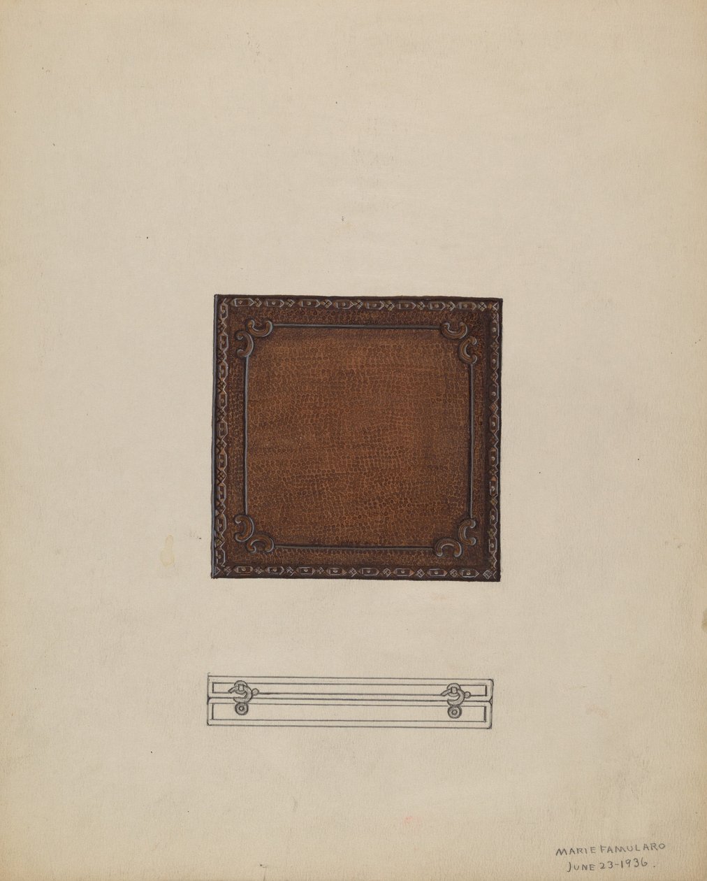 Étui à médaille en cuir, 1936 - Marie Famularo