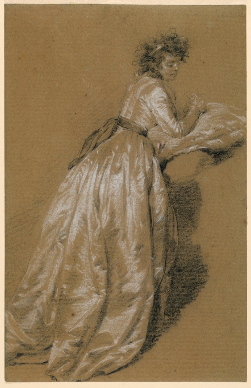 Femme debout en robe blanche - Marie Françoise Constance Mayer