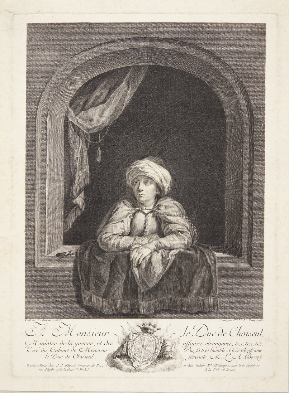 Un garçon avec un turban à une fenêtre - Marie Louise Adélaïde Boizot