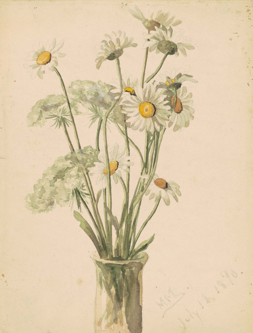 Marguerites et Reine-des-prés dans un vase, 1890 - Marietta Minnegerode Andrews
