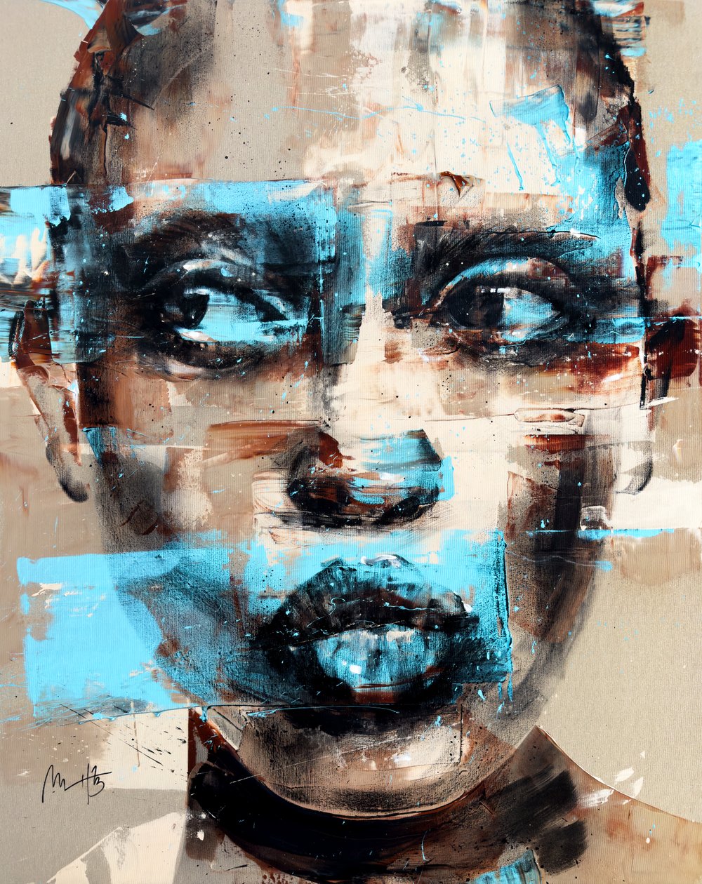 Caught Red-Handed, 2024 (acrylique et huile sur toile inversée) - Mario Henrique