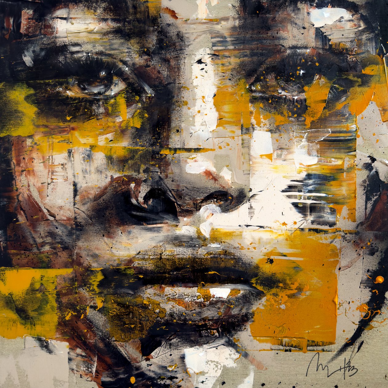 Ocre, 2023 (acrylique et huile sur toile inversée) - Mario Henrique