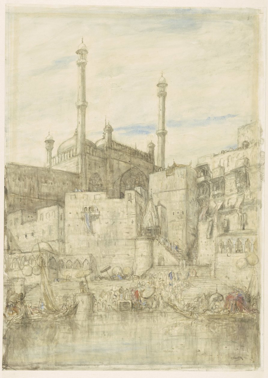 Au bord du Gange, près de Bénarès - Marius Bauer