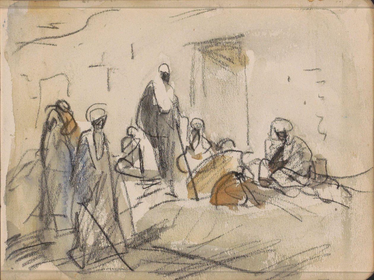 Rue avec des personnages à Louxor - Marius Bauer