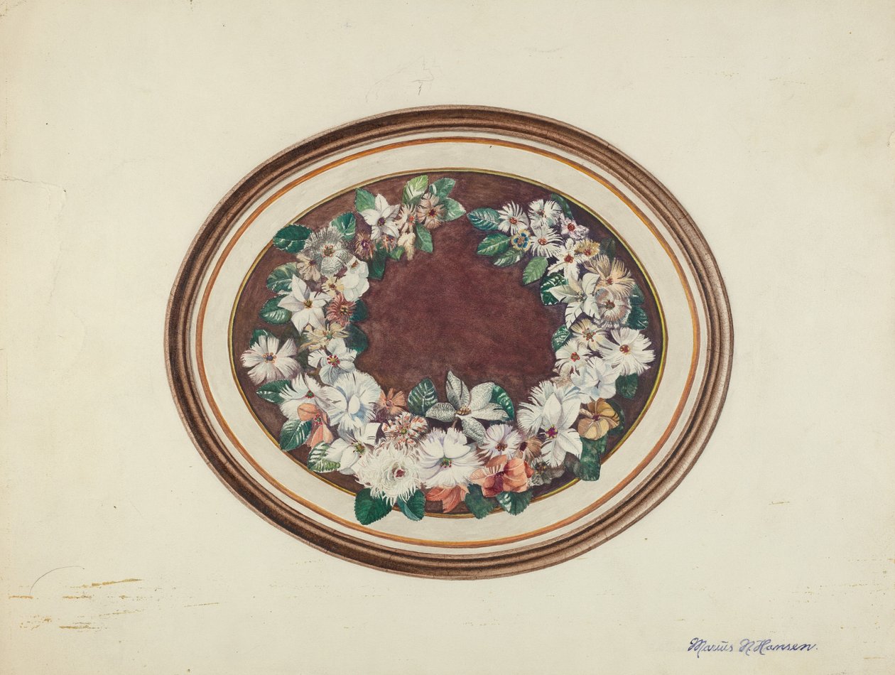 Couronne de plumes, vers 1940 - Marius Hansen