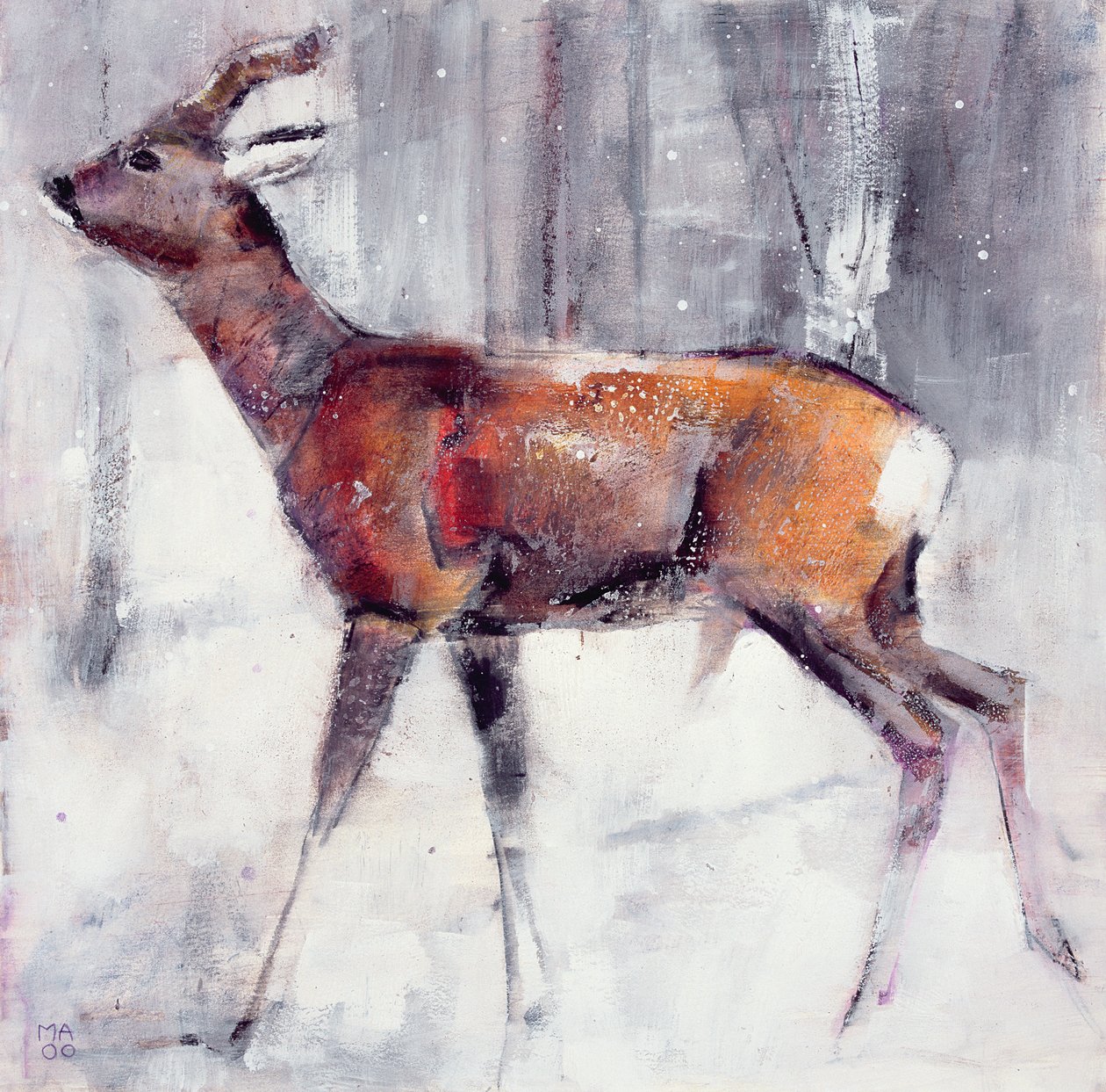 Cerf dans la neige, 2000 - Mark Adlington