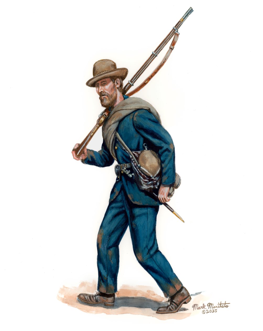 Caroline du Sud de la division de A.P Hill 1862, 2025 (Aquarelle et gouache sur bristol) - Mark Maritato