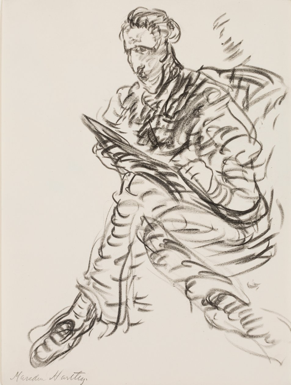 Autoportrait en dessinateur, vers 1908 - Marsden Hartley