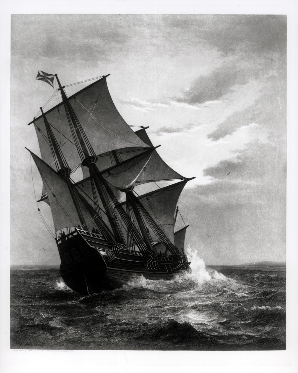 Le Mayflower, gravé et publié par John A. Lowell, Boston, 1905 - Marshall Johnson