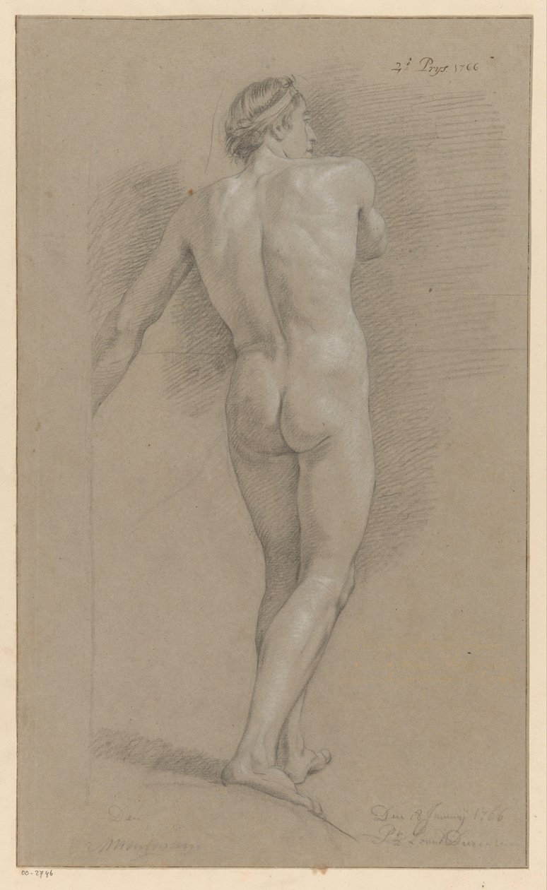 Nu masculin debout, vu de dos (2e prix 1766) - Marten Houtman