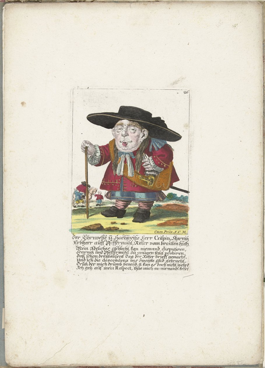 Le nain Crispin Skarnitz, vers 1710 - Martin Engelbrecht (attributed to)