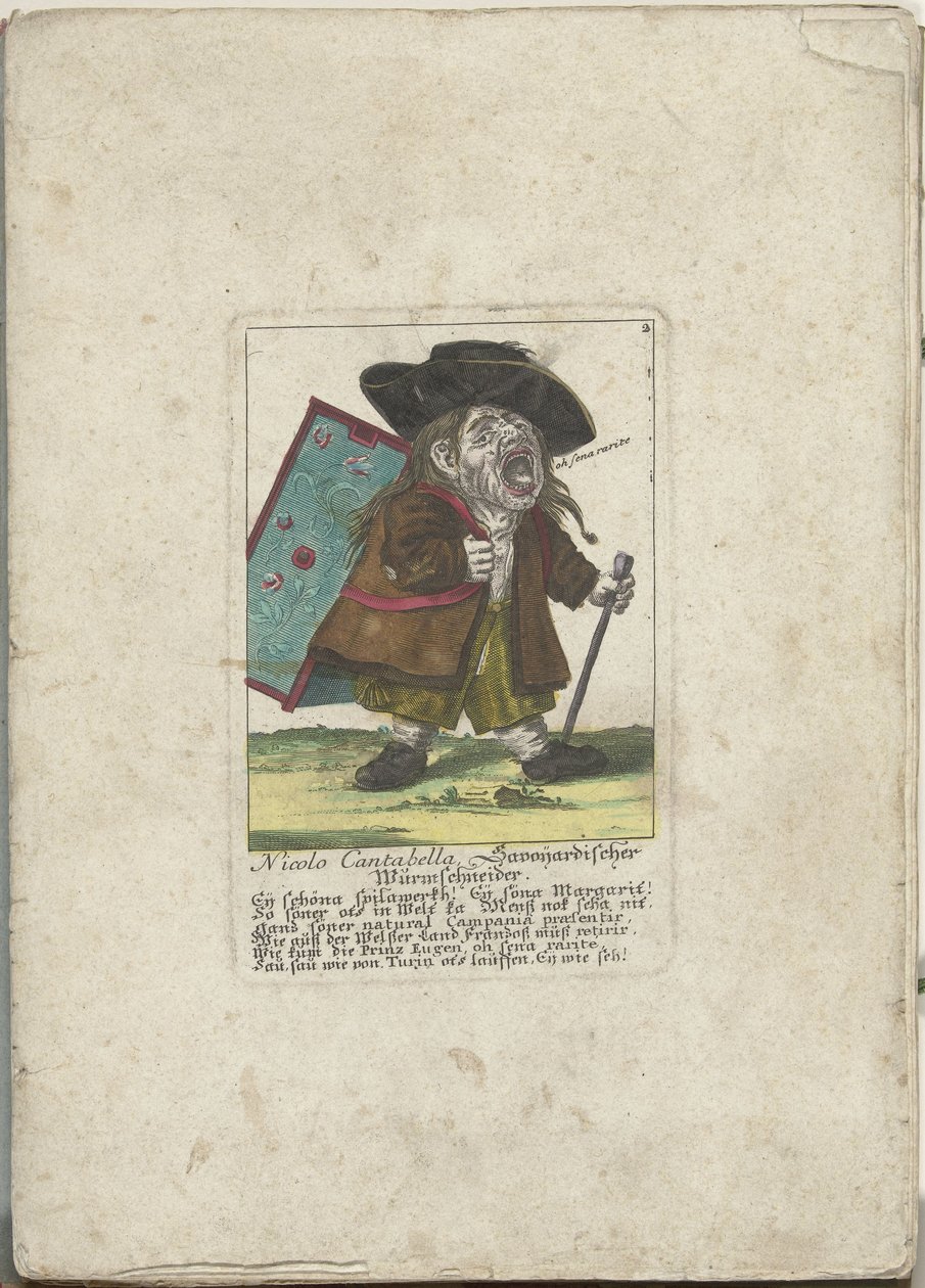 Le nain Nicolo Cantabella, vers 1710 - Martin Engelbrecht (attributed to)