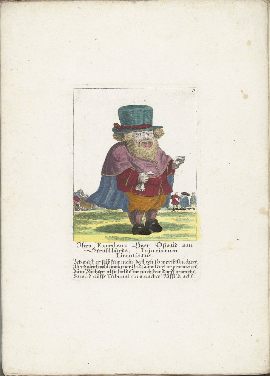 Le nain Oswald de Stroblbardt, ca. 1710 - Martin Engelbrecht (attributed to)