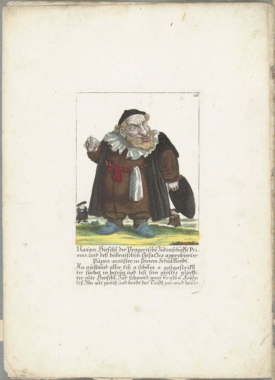 Le nain juif Natan Hirschl, vers 1710 - Martin Engelbrecht (attributed to)