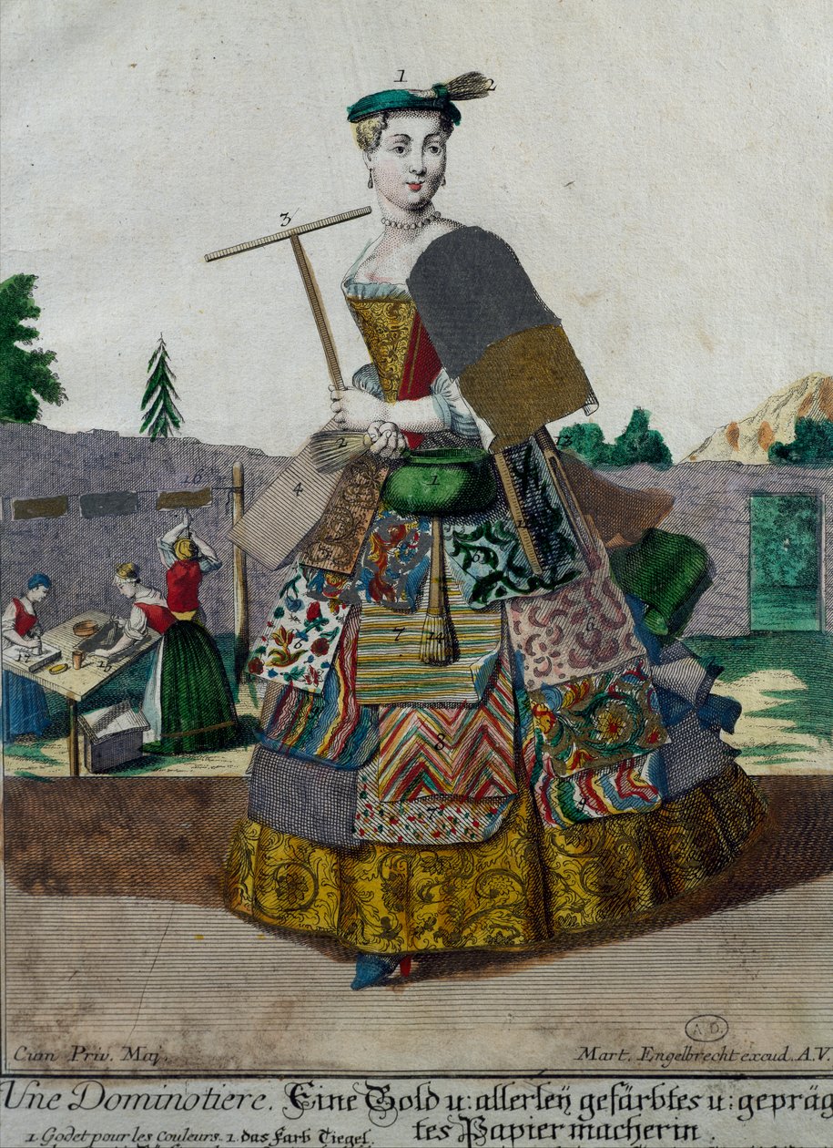 Fabricant de papiers colorés, gravure de 