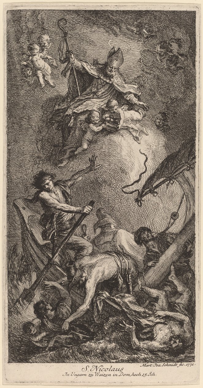 Saint Nicolas sauvant des marins - Martin Johann Schmidt