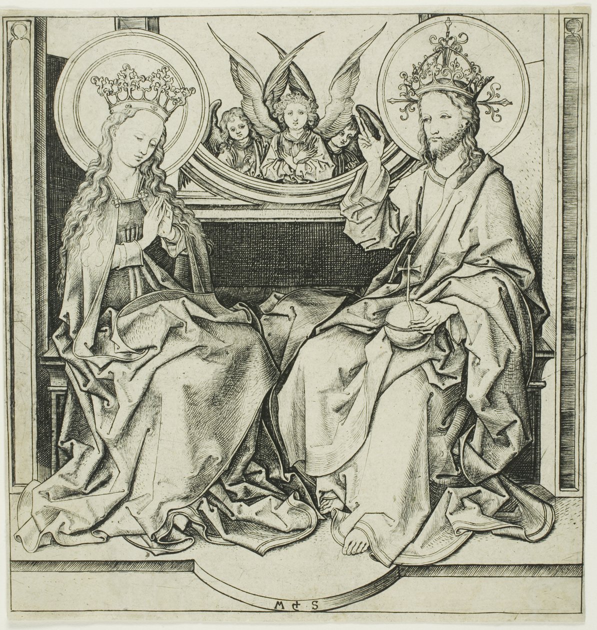 Le Christ bénissant la Vierge - Martin Schongauer