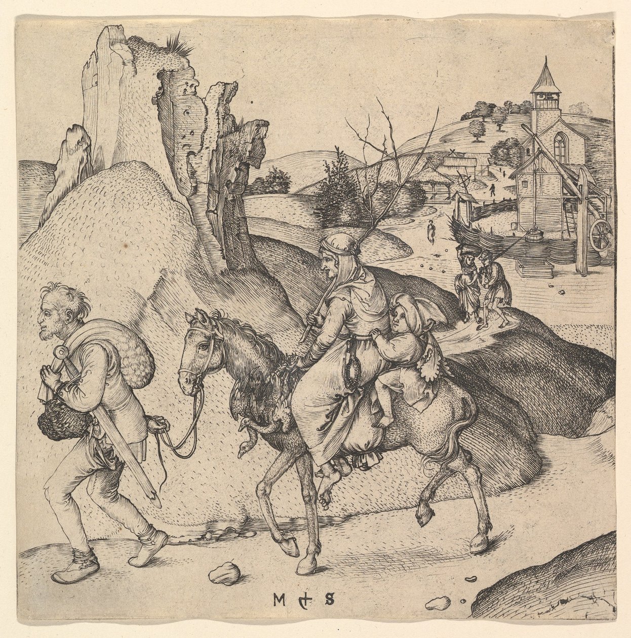 Famille de paysans allant au marché, vers 1435-1491 - Martin Schongauer